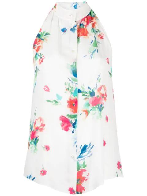 floral-print halterneck blouse by MOSCHINO