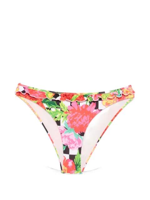 floral-print ruffled bikini bottoms by MOSCHINO