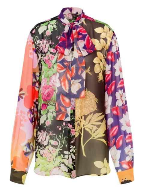 floral-print silk blouse by MOSCHINO