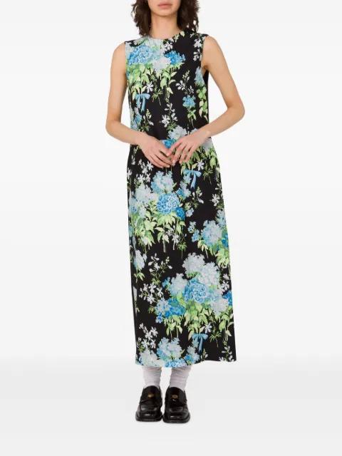 floral-print sleeveless midi dress by MOSCHINO