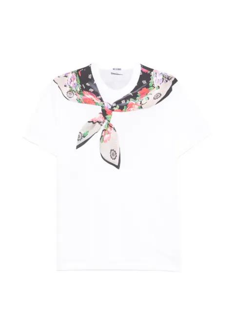 floral-scarf T-shirt by MOSCHINO