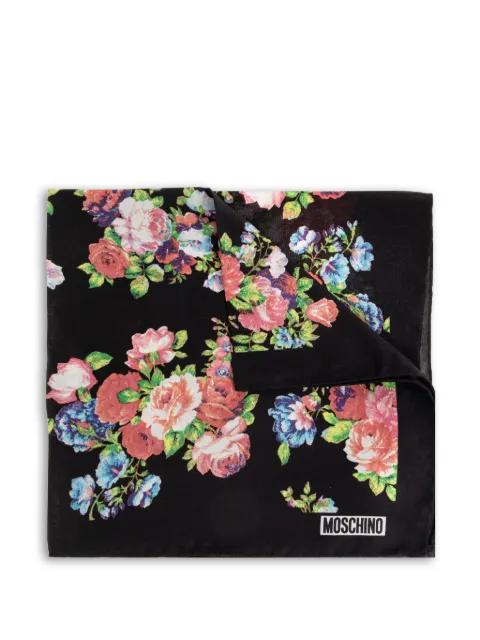 floral silk pocket square by MOSCHINO