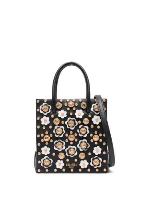 floral stud-detailing tote bag by MOSCHINO