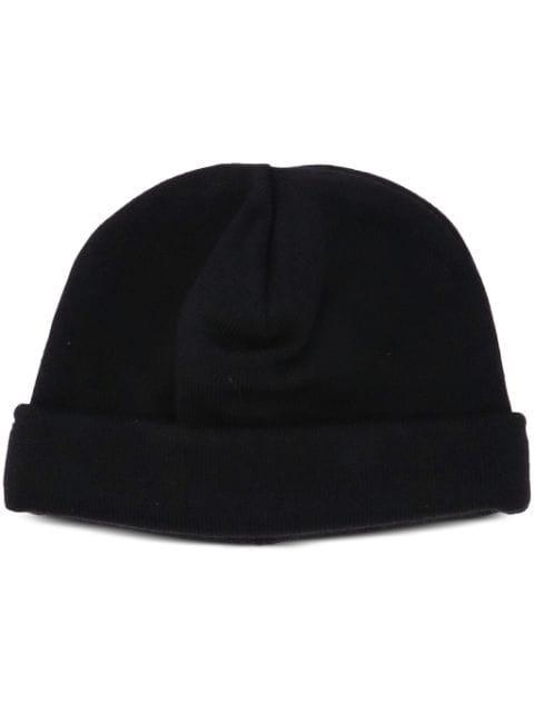 folded cotton beanie by MOSCHINO