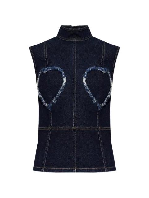 frayed heart-motif top by MOSCHINO