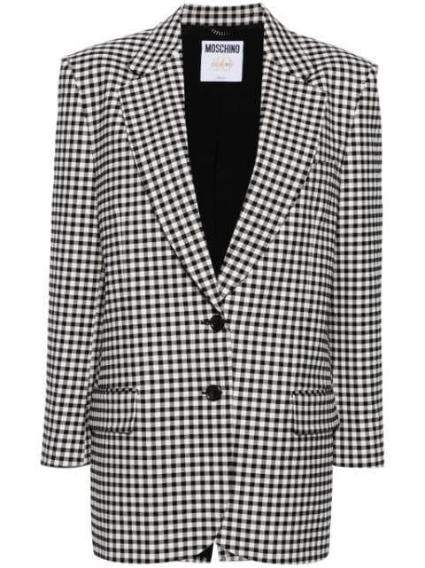 gingham-check single-breasted blazer by MOSCHINO