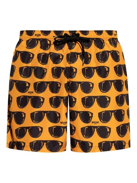 glasses-pattern swim shorts by MOSCHINO