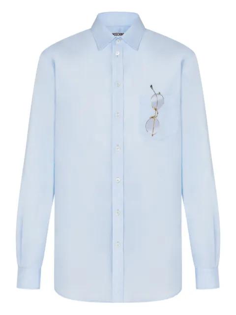 glasses-print cotton shirt by MOSCHINO