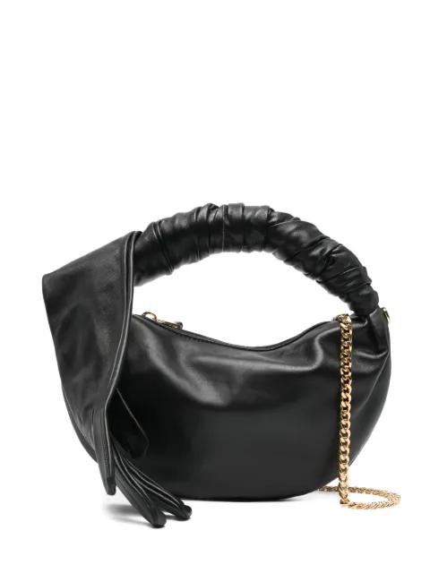 glove-handle leather tote bag by MOSCHINO