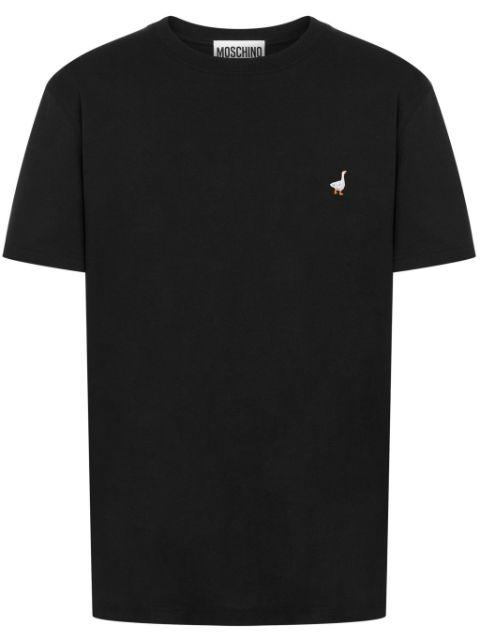 goose-embroidered cotton T-shirt by MOSCHINO