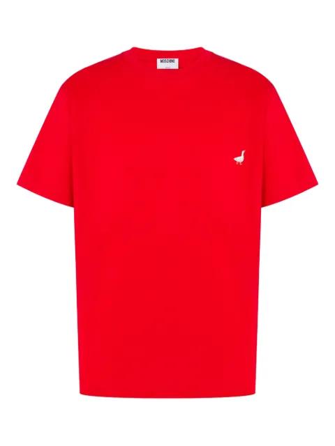 goose-embroidery cotton T-shirt by MOSCHINO