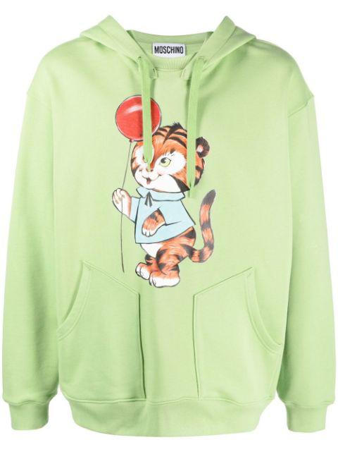 graphic print drawstring hoodie by MOSCHINO
