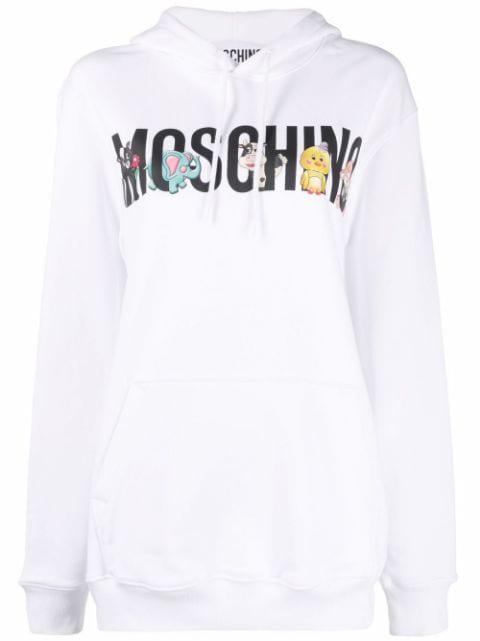 graphic-print drawstring hoodie by MOSCHINO