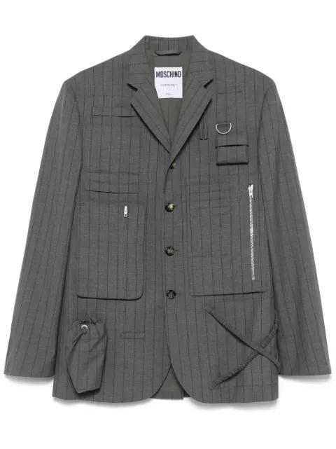 graphic-print pinstriped blazer by MOSCHINO