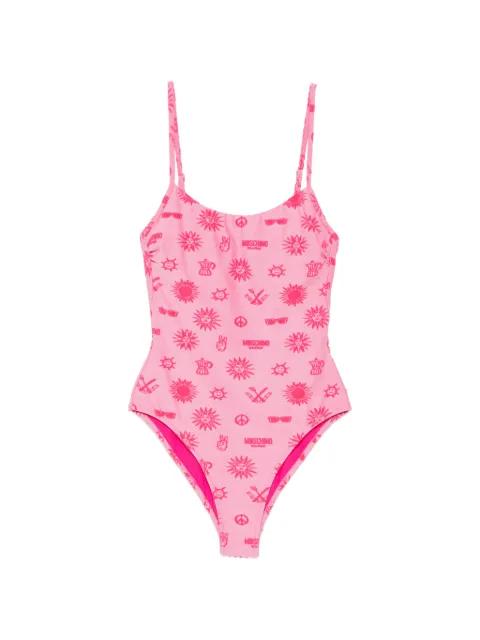 graphic-print scoop-neck swimsuit by MOSCHINO