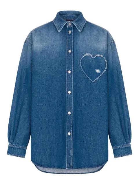 heart-appliqué shirt by MOSCHINO
