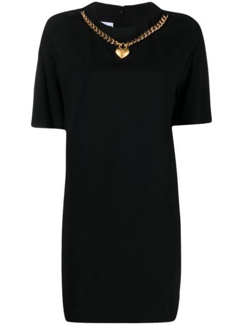 heart-charm crepe minidress by MOSCHINO