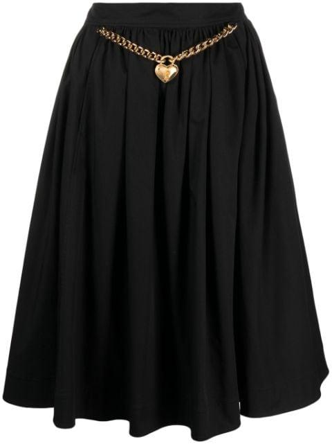 heart-charm ruched midi skirt by MOSCHINO