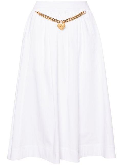 heart-charm ruched midi skirt by MOSCHINO