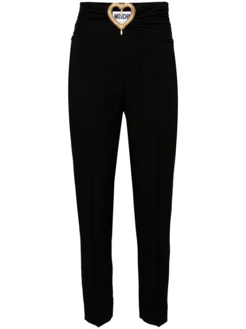 heart cut-out tailored trousers by MOSCHINO