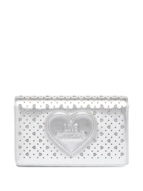 heart-cutout clutch bag by MOSCHINO