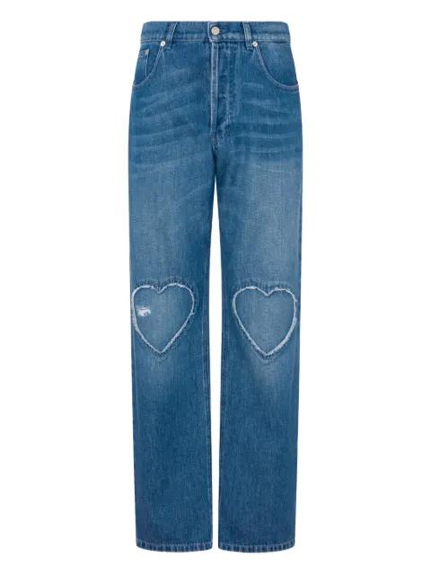 heart-detail denim jeans by MOSCHINO