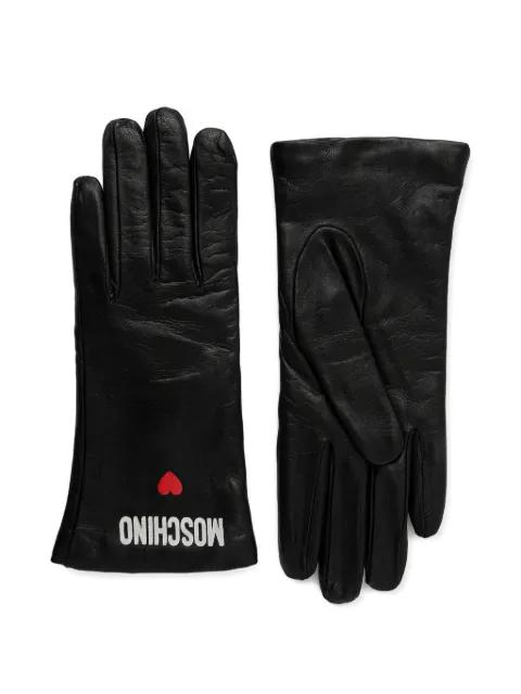 heart-motif logo gloves by MOSCHINO