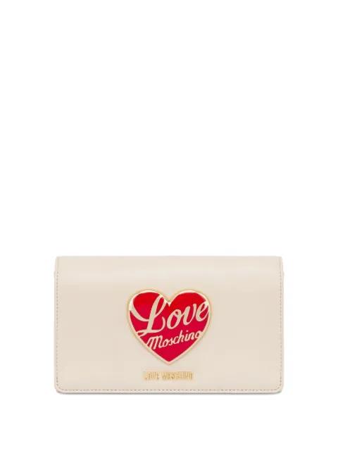 heart-plaque clutch bag by MOSCHINO