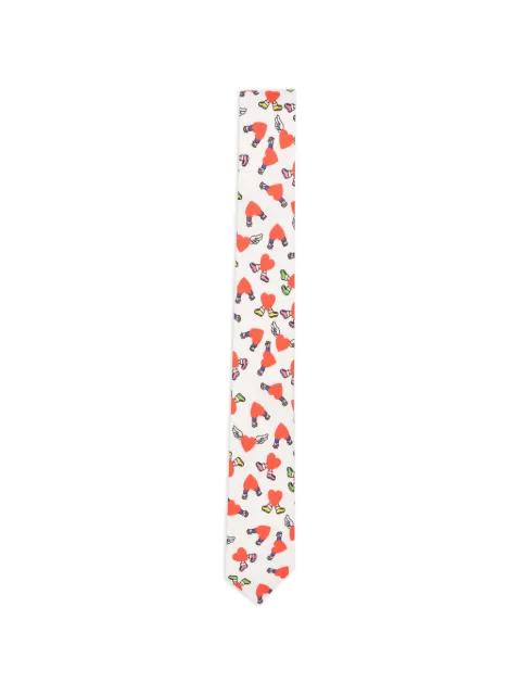 heart-print silk tie by MOSCHINO