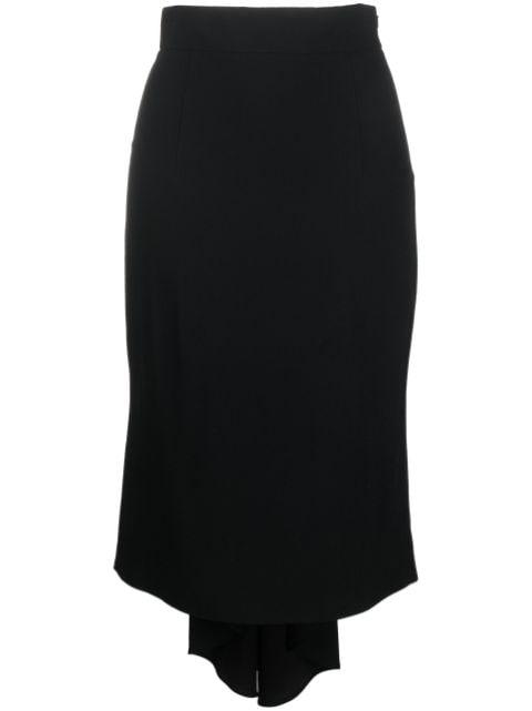 high-waisted asymmetric midi skirt by MOSCHINO