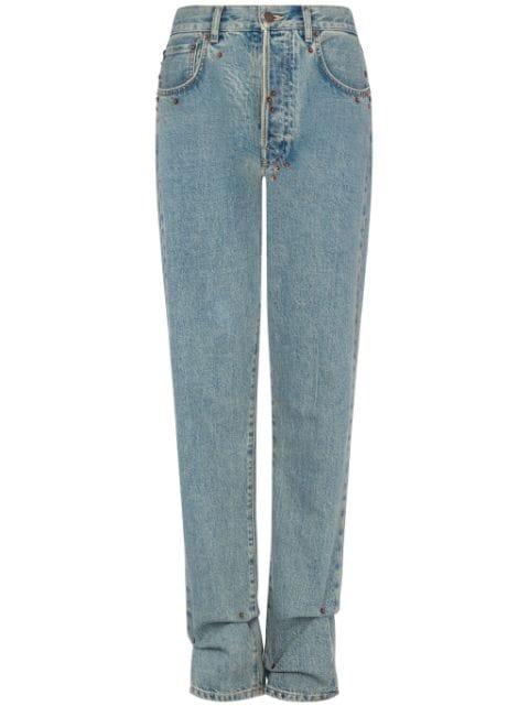 high-waisted straight-leg jeans by MOSCHINO