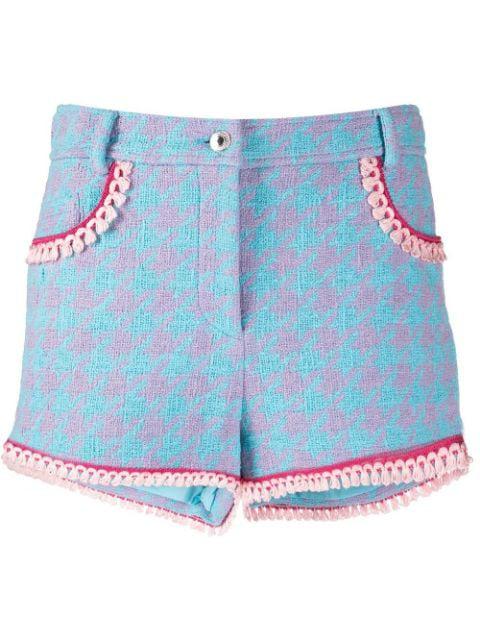 houndstooth-print short shorts by MOSCHINO