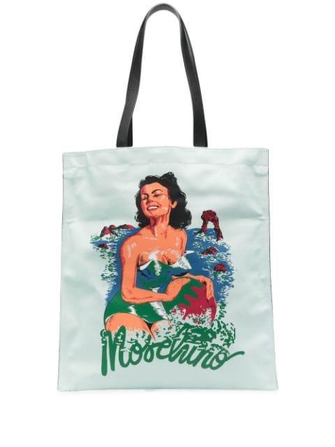 illustration-print tote bag by MOSCHINO