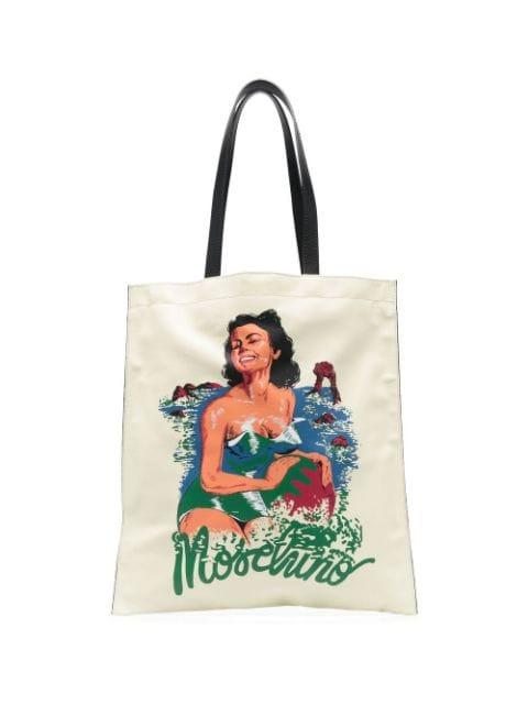 illustration-print tote bag by MOSCHINO