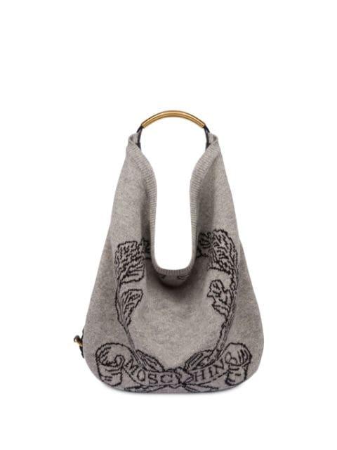 intarsia-knit logo tote bag by MOSCHINO