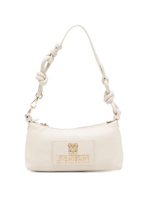 knotted-strap logo-plaque shoulder bag by MOSCHINO