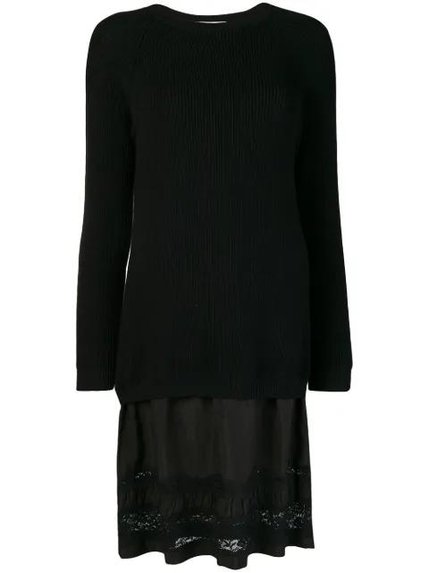 lace-panelled midi dress by MOSCHINO
