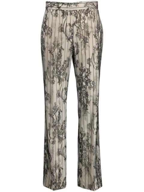 lace straight-leg trousers by MOSCHINO