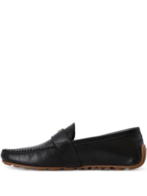 leather bar-detail loafers by MOSCHINO