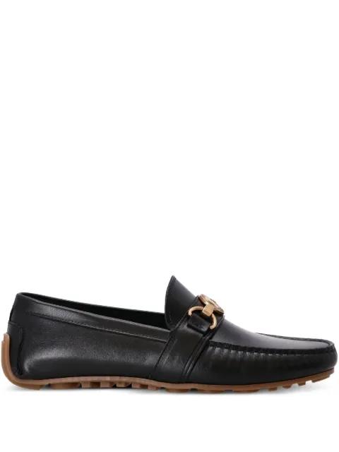 leather medallion-detail loafers by MOSCHINO