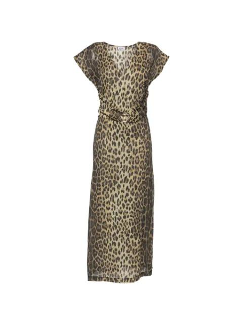 leopard-print belted maxi dress by MOSCHINO