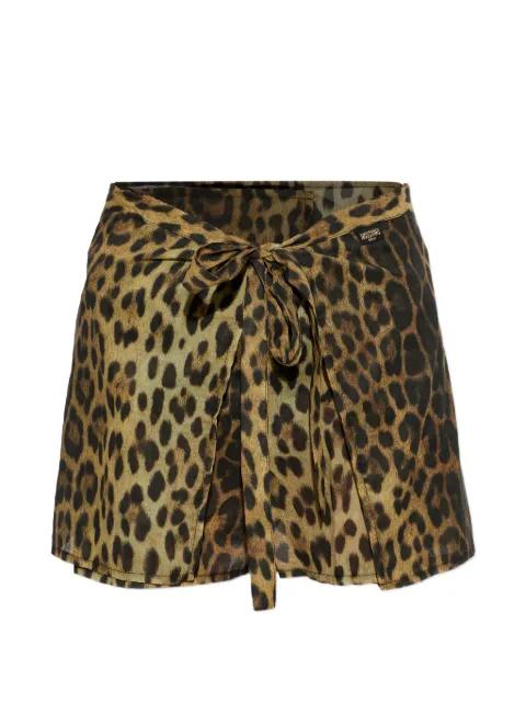 leopard-print wrap short pareo by MOSCHINO