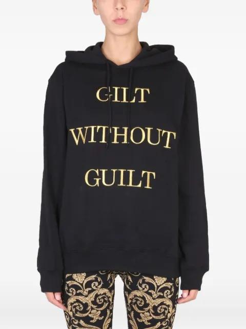 lettering-embroidered hoodie by MOSCHINO