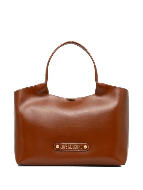 logo-applique tote bag by MOSCHINO
