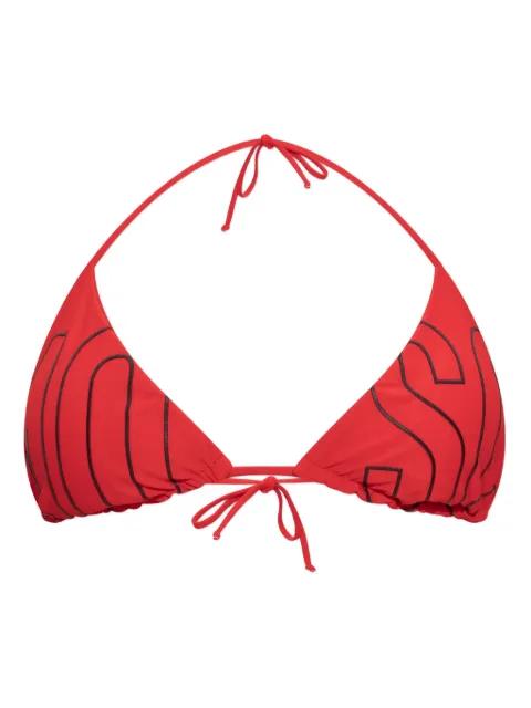 logo-detail triangle bikini top by MOSCHINO