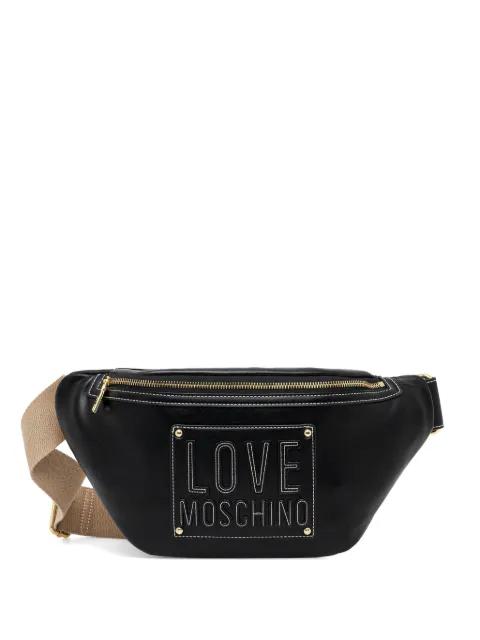logo-detail zip belt bag by MOSCHINO