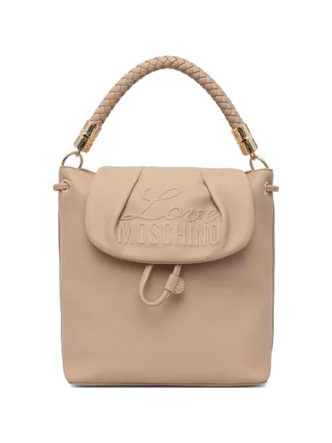 logo-embossed braided-handle backpack by MOSCHINO