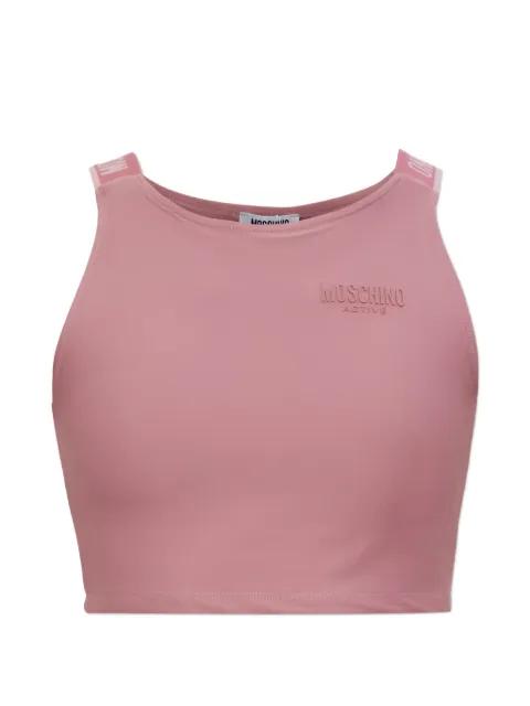 logo-embossed cropped top by MOSCHINO