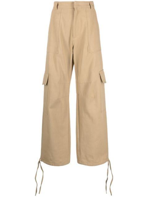 logo-embroidered cargo palazzo pants by MOSCHINO