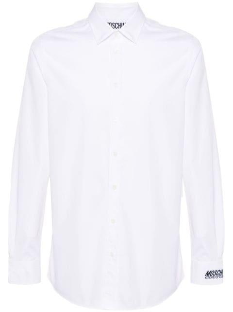 logo-embroidered cotton shirt by MOSCHINO
